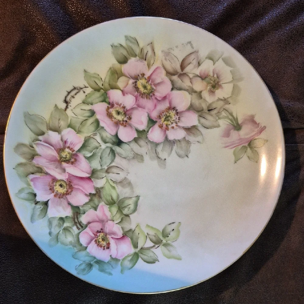 Arzberg Germany, 1962 Elegant Floral Plate with Pink and Green Design